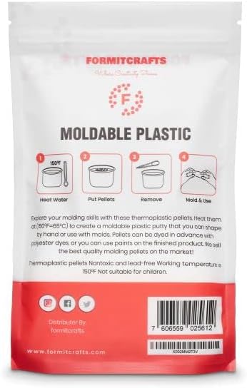 Thermoplastic Beads -8 oz. Polymorph Plastic Pellets(Made in Spain) - Reusable Moldable Plastic Beads - Melting Plastic Pellets for Modeling, DIY ...