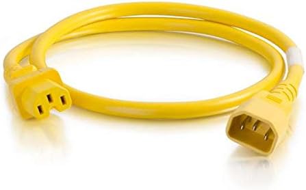 C2G Power Cord, Long Extension Cord, Power Extension Cord, 14 AWG, Yellow, 8 Feet (2.43 Meters), Cables to Go 17562...