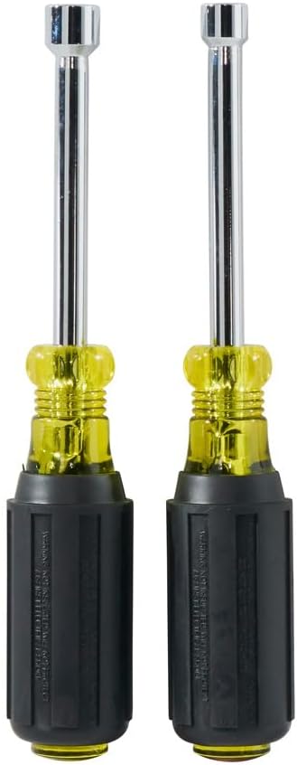Klein Tools 630M Tool Set, Made in USA, Magnetic Nut Driver Set with Nut Driver Sizes 1/4 and 5/16-Inch, 3-Inch Hollow Shaft, Cushion Grips, 2-Pie...