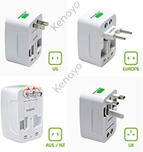 Worldwide Portable Universal Power Adapter, Plug Converter All in One International Out of Country Travel Wall Charger Plug for Wall Plug Input in...