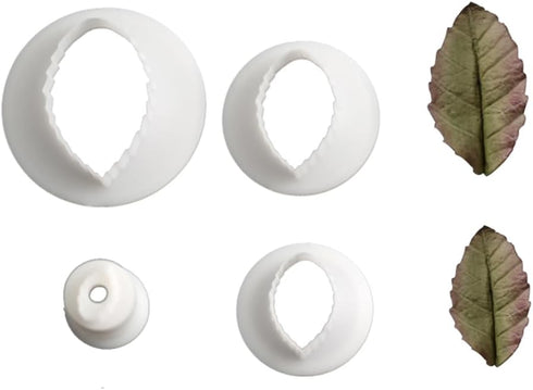 6Pcs Rose leaves Cutter & Veiner Set Fondant Silicone Mold Rose leaf Gumpaste Clay Mould for Chocolate Sugarcraft Bakeware...