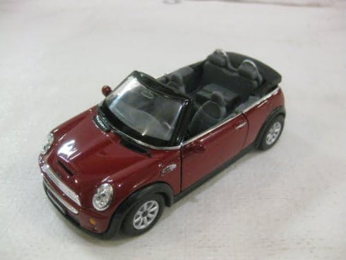 Mini Cooper S Convertible In Maroon Diecast 1:28 Scale By Kinsmart...