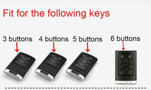 Royalfox 4 5 6 Buttons Luxury Aluminum Metal Key Fob case Cover for Cadillac SRX DTS STS XTS CTS Escalade ,Chevrolet C7 Corvette Gold...