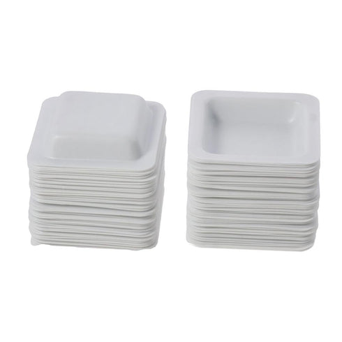 Weighing Dishes 100pcs Plastic New White Square Dish Laboratory Equipment 7ml Weigh Boat Set Measuring Storing Powders Liquids...