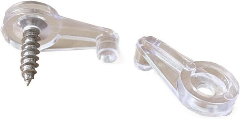 50 Piece Clear Glass Retainer Clips, 4mm Offset, Screen Clips with Screws, Cabinet Door Glass Retainer Clips, Glass Fasteners...