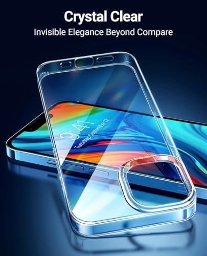 TORRAS Crystal Clear for iPhone 13 Pro Max Case 6.7", Long Lasting Clarity, Anti-Yellowing, Ultra-Thin Slim Fit, Soft Silicone Protection Cover Ph...