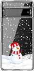 Blingy's for Google Pixel 7 Pro Case, Cute Winter Snowman Style with Snowflake Pattern Holiday Christmas Design Transparent Soft TPU Protective Cl...