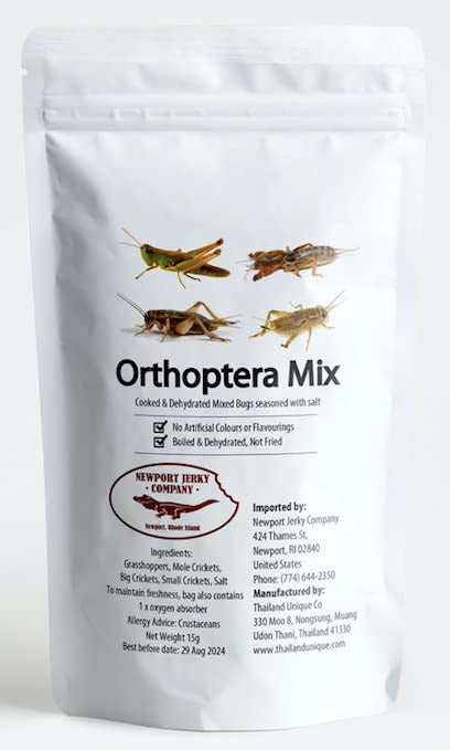 Newport Jerky Company Edible Insects | Orthoptera Mix | Edible Crickets | Edible Grasshoppers | Edible Bug Sampler for Humans...