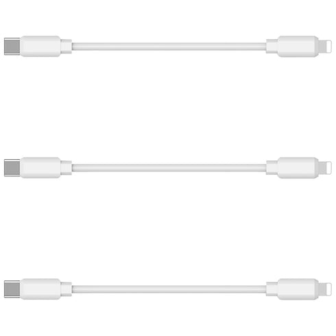 MSTJRY 3 Pack 10 Inch Short lPhone Cord to USB-C, 20W Fast Charging Cable Fast Charging Station, White...