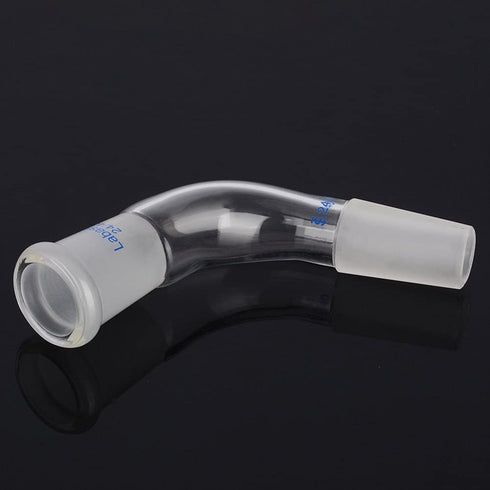 Glass 105 Degree Distillation Adapter, Borosilicate Glass Bent Adapter with 24/40 Joints for Laboratory Lab Supply...