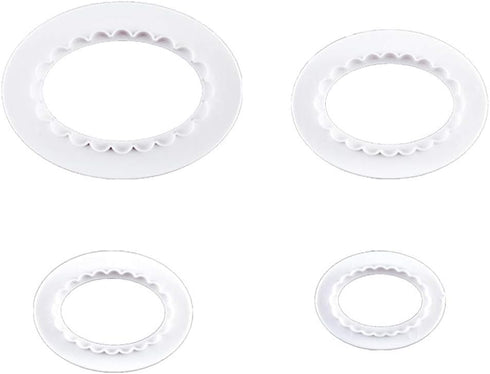 Teensery 4 Pcs Plastic Oval Cookie Cutter Set, Double Sided, 4 Sizes, Biscuit, Cake, Paste, Baking Molds, Kitchen Tools...