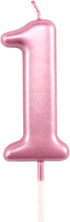 1st Birthday Candle First Year Pink Happy Birthday Number One Candles for Cake Topper Decoration for Party Kids Adults Numeral 1 10 100 11 21 16 1...