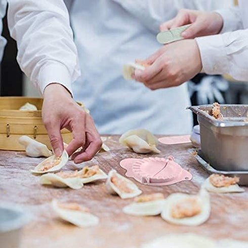 5 Pieces Bun Maker Dumpling Maker Steam Filled Plastic Mold and Filling Spoon Cooking Tool Set for Adults Press Steamed Stuffed Mould Make Delicio...