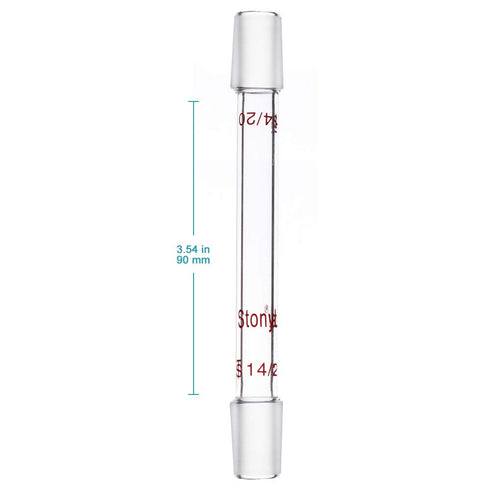 stonylab Glass 14/20 Straight Laboratory Adapter, Borosilicate Glass 30 mm Between Two 14/20 Ground Inner Standard Taper Joints for Laboratory Lab...