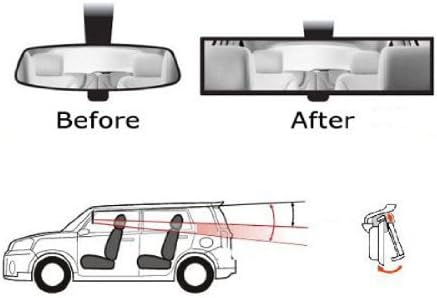 iJDMTOY Universal Fit JDM 300mm 12-Inch Wide Curve Clip On Rearview Mirror Compatible With Car SUV Van Truck, etc...