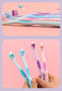 Individually Packaged Cute Toothbrush Set, Compact Head (Sky blue, 3 Count)...