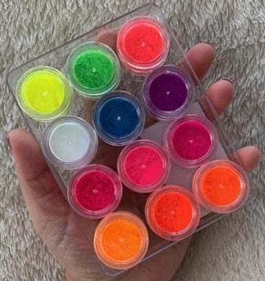 Neon Pigment Powder Set | 12 UV Blacklight Reactive Colors for Face Body Eyes Hair & Nails | Fluorescent Festival Makeup – Cruelty-Free | Hallowee...