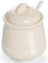 HAOTOP Porcelain Sugar Bowl, Ceramic Salt Bowl with Spoon and Lid for Home and Kitchen, 12 Ounces (Beige)...