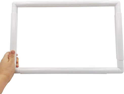 17 X 11" Plastic Cross Stitch Frame Square Embroidery Hoop White DIY Sewing Tools Sewing Hoop Handhold Craft Clip Embroidery Snap Frame Hoop for C...
