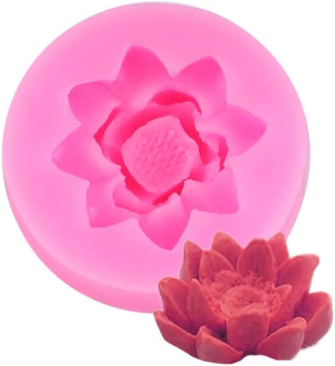 Pink Lotus Flower Silicone Molds,Fondant Candy Making Chocolate Molds,for DIY Cupcake Cake Topper Decoration Pastry and Baking Molds Bakeware...