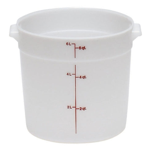Camtainer Cambro RFS6148 White Poly Round 6 Qt Storage Container, Red...