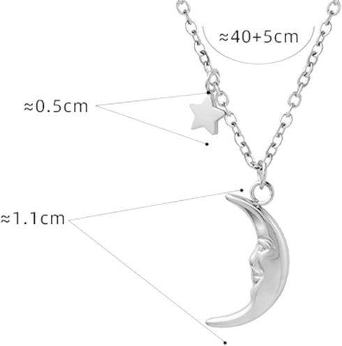 Jude Jewelers Stainless Steel Star Moon Wedding Statement Holiday Collar Choker Necklace...