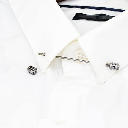 2 Pieces Collar Pin Collar Bar Collar Bar Pin Shirt Collar Bar Tie Pins Necktie Pins Clip Clasp Lapel Stick Brooch Screw Design Shirt Collar Bar f...