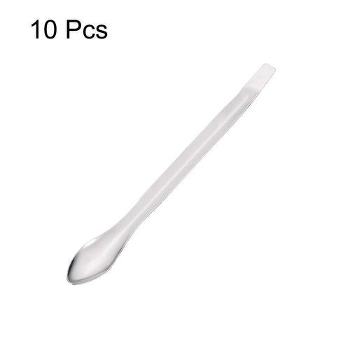 uxcell Micro Scoop 105mm Stainless Steel Reagent Sampling Lab Spoon Spatulas for Laboratory 10Pcs...