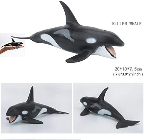 Solid Sea Animals Educational Toys,Simulation Ocean Shark Sea Creature Toy for Toddlers Kids (Killer Whale)...
