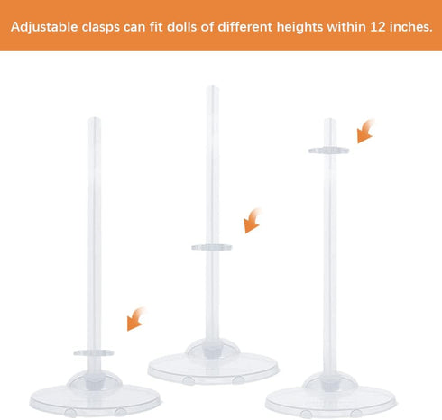 10PCS Doll Holder, Doll Stand Display Holder, Ideal Doll Display Stand Support with Adjustable Waist Clip for 11 to 13 Inch Tall Dolls...