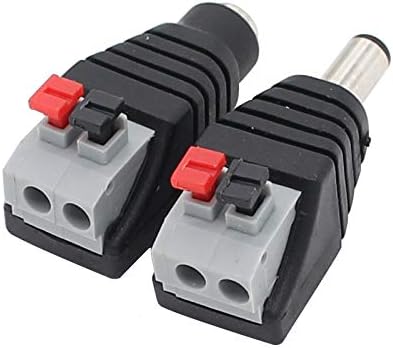 DC Power Connector Plug 10 Pairs Male and Female DC Connector 5.5mm x 2.1mm Power Jack Plug Adapter Socket for CCTV Camera and Led Strip...