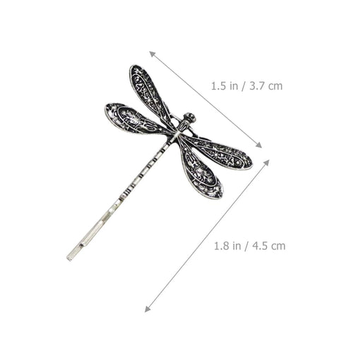 4Pcs Silver Dragonfly Hair Clip,Wedding Retro Antique Barrette,Bridal Headdress Head Wear Styling Hair Accessories for Girls Ladies Bobby Pins Hai...