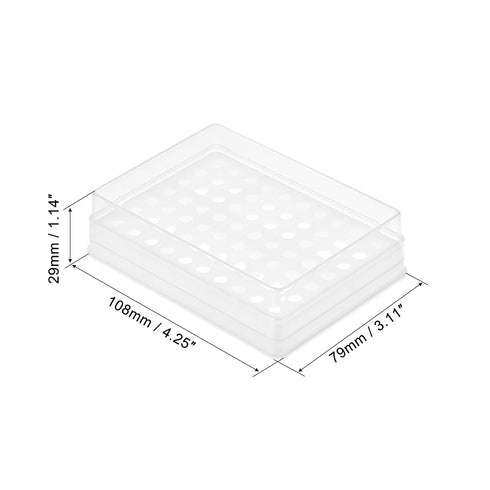 uxcell Centrifuge Tube Rack Storage Box 70-Well Polypropylene Holder for 0.2ml Micro Centrifuge Tubes, Samples 5mm Hole Dia 2Pcs...