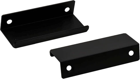 Black Back Mount Finger Edge Pull Concealed Handle for Kitchen Cabinet Drawer 80mm/3.15" Black Set of 6...