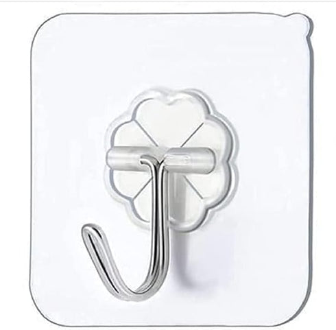 Flower Wall Hooks Heavy Duty Self Adhesive Hooks Transparent Waterproof Sticky Hooks for Bathroom Kitchen Home Improvement Utility Hooks Coat Hook...