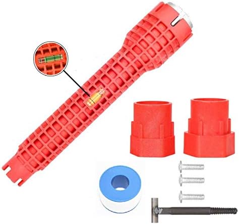 TenVirtues Faucet and Sink Installer Multifunctional Tool, 8-in-1 Screw Head Waste Pipe Extractor & 3 replaceable heads for Plumbing/Bathroom/Toil...