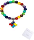 Autism Awareness 7 Chakra Gemstone Natural Stone Beaded Bracelet Love Heart Cross Ribbon Round Puzzle Elastic Cord Autistic Bracelet for Women Men...
