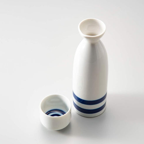 Janome Mino-Yaki Sake Set, 8 oz Bottle & 2 Cups, Tokkuri & Ochoko, Traditional Japanese Ware...