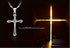Fashion Jewelry 925 Sterling Silver Inlaid Crystal Cubic Zirconia Cross Pendant Necklace...