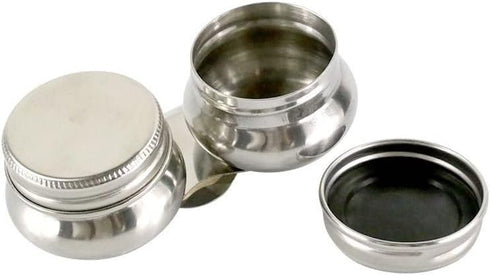 Stainless Steel Double Dipper Palette Cup with Screw Lid and Clip Oil Container for Acrylic or Oil Paint...