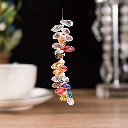 Lot 90pcs Glass Teardrop Beads - LONGWIN 8x18 Crystal Oval Shaped Beads Jewelry Making Supply for DIY Projects, Bracelets, Necklaces, Earrings...