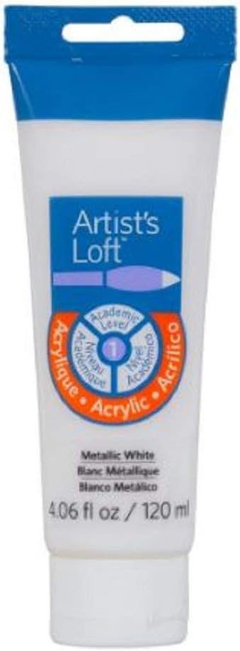 Artist's Loft Metallic Acrylic Paint, 4 oz. (Metallic White)...