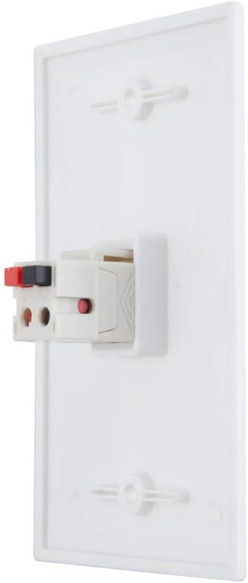 1 Port Speaker Jack Speaker Module Keystone Single Gang Wall Plate Speaker Wall Plate for Home Theater - White (1-Port)...