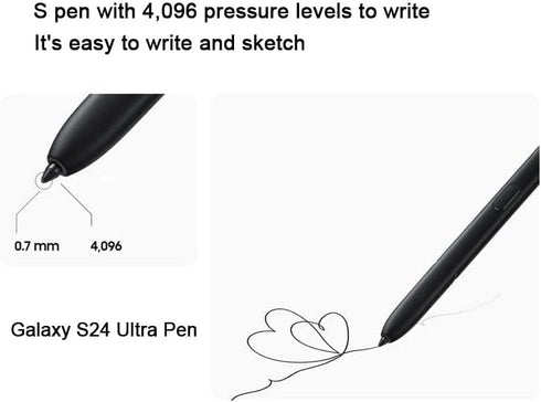 2 Pcs Galaxy S24 Ultra Pen Replacement for Samsung Galaxy S24 Ultra 5G Touch Stylus Pen, Galaxy S24 S Pen Without Bluetooth Replacement Tips/Nibs ...