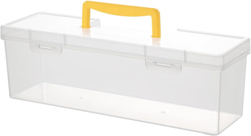 Large Plastic Portable Container with Handle, Art Craft Storage Box with Lid for Paint Brush, Tools, Crayon, Washi Tape, Trading Card, Ornaments, ...