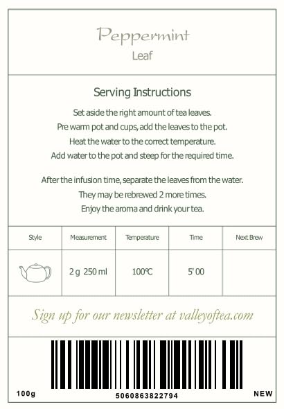 Peppermint Tea Loose Leaf Pure Organic Herbal - Dried Loose Leaf Pepper Mint - Mentha Piperita - Dried Peppermint Leaves Pepperment Leaves Pepperm...