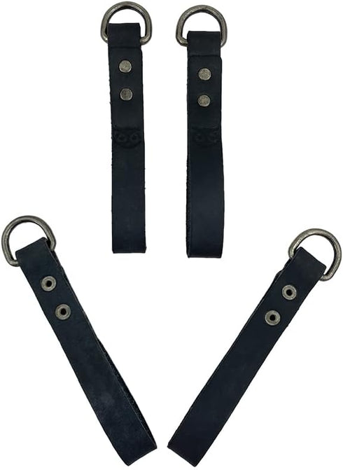 Hide & Drink, Set of 4 Loop Attachments for Suspenders, Tool Belt Accessories, Full Grain Leather, Handmade...