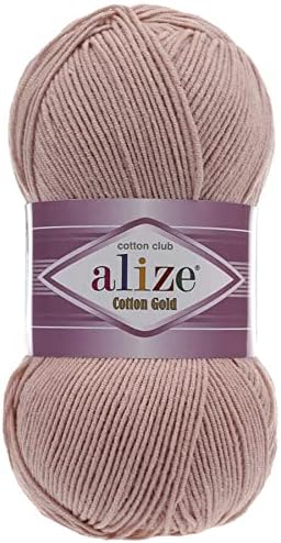 4 Skeins 55% Cotton 45% Acrylic Yarn Alize Cotton Gold Thread Crochet Hand Knitting Art Lot of 400 gr 1444 yds (161)...