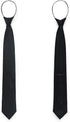 Men's Black Classic Woven Jacquard Solid Pre-Tied Adjustable Zipper necktie...