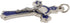 hand made St Benedict Cross Medal Crucifix 3" Tall Silver Plated with Blue Enamel...